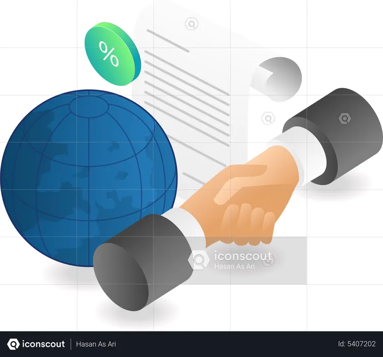 World company cooperation agreement letter  Illustration