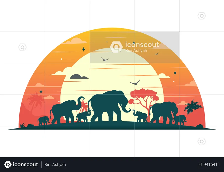 World Elephant Day  Illustration