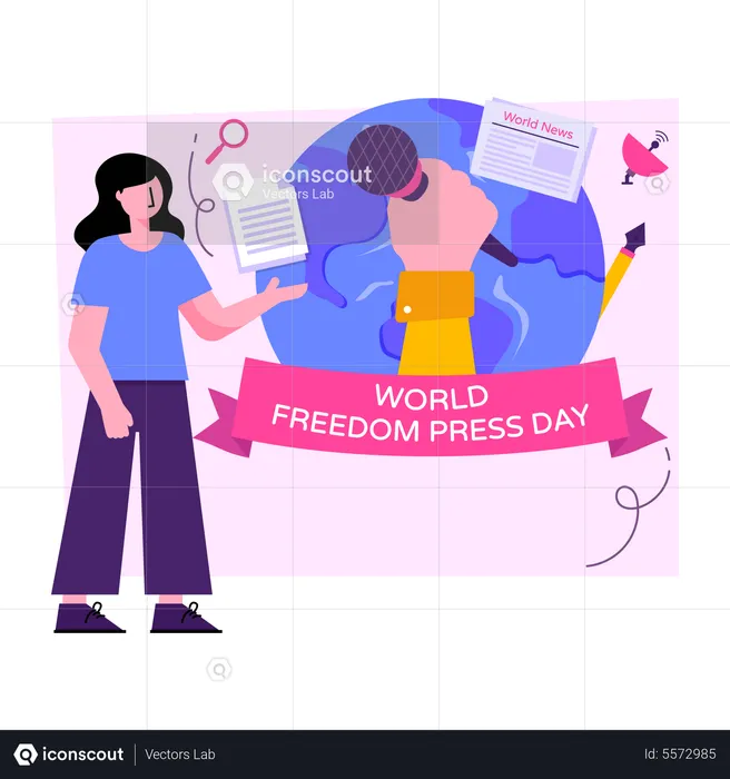 World Freedom Press Day  Illustration