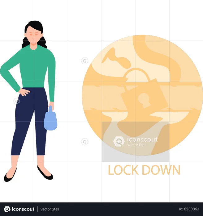 World in lockdown due to covid  Illustration