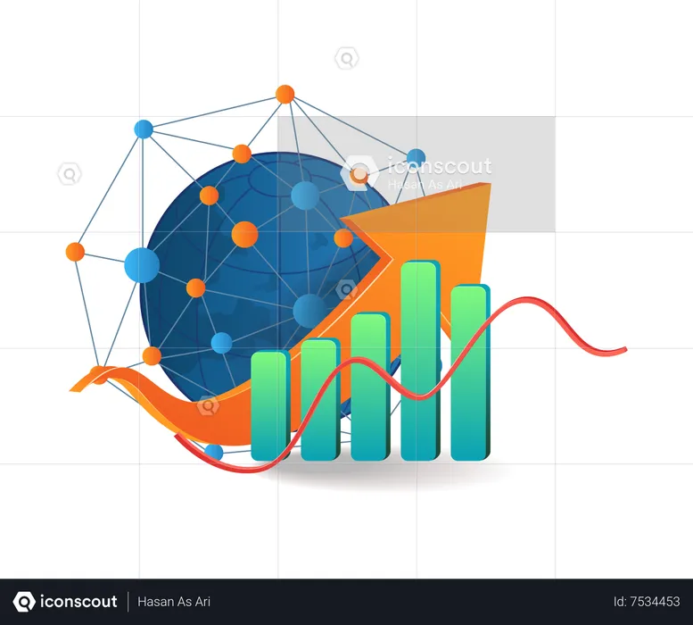 World network data analysis  Illustration