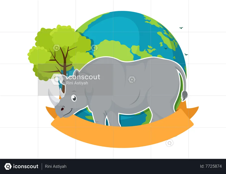 World Rhino Day  Illustration