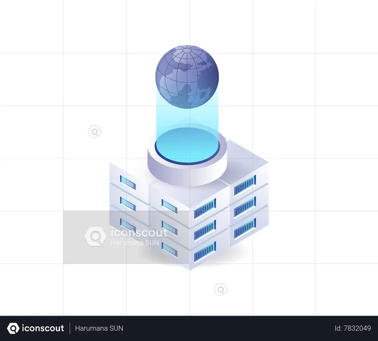 World server data  Illustration