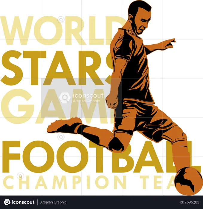 World Stars Game Football Champion Team  Illustration