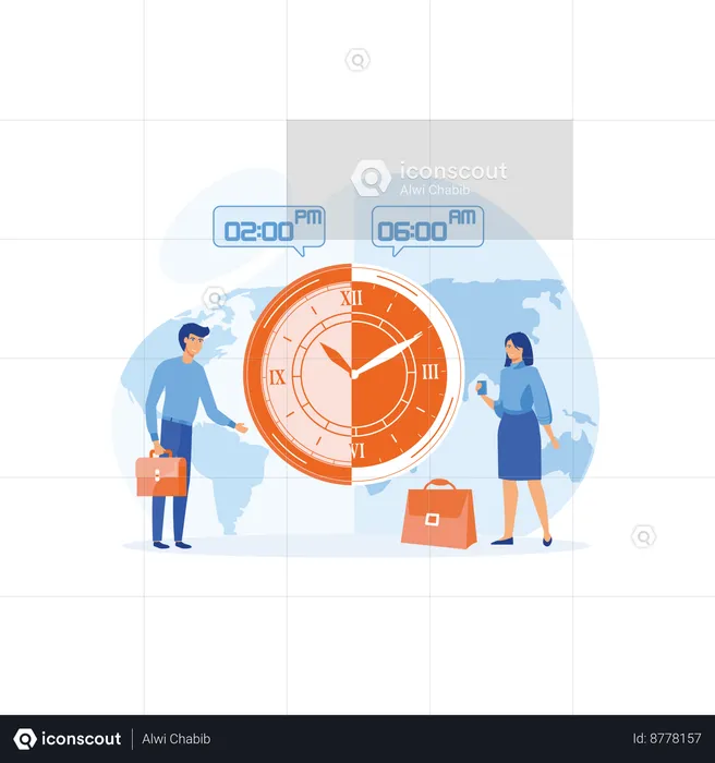 World time and date  Illustration