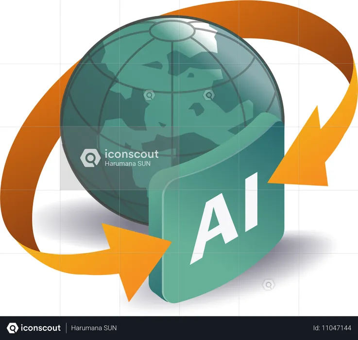 World transactions using artificial intelligence  Illustration