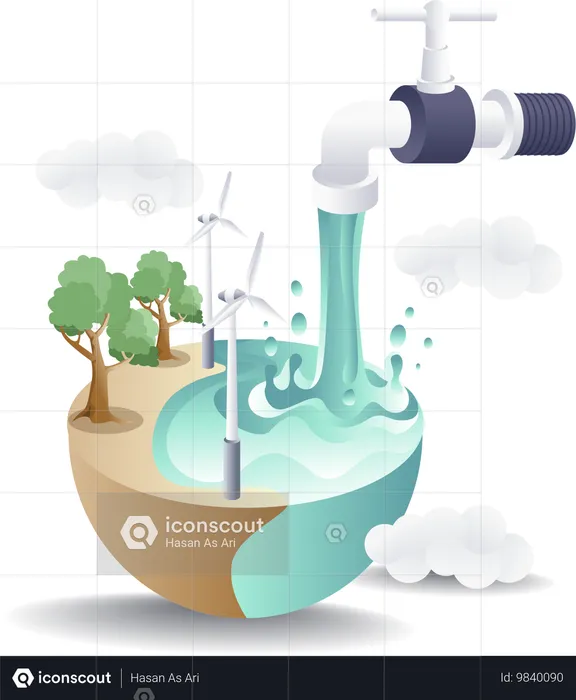 World Water Day Celebrate Water Conservation  Illustration