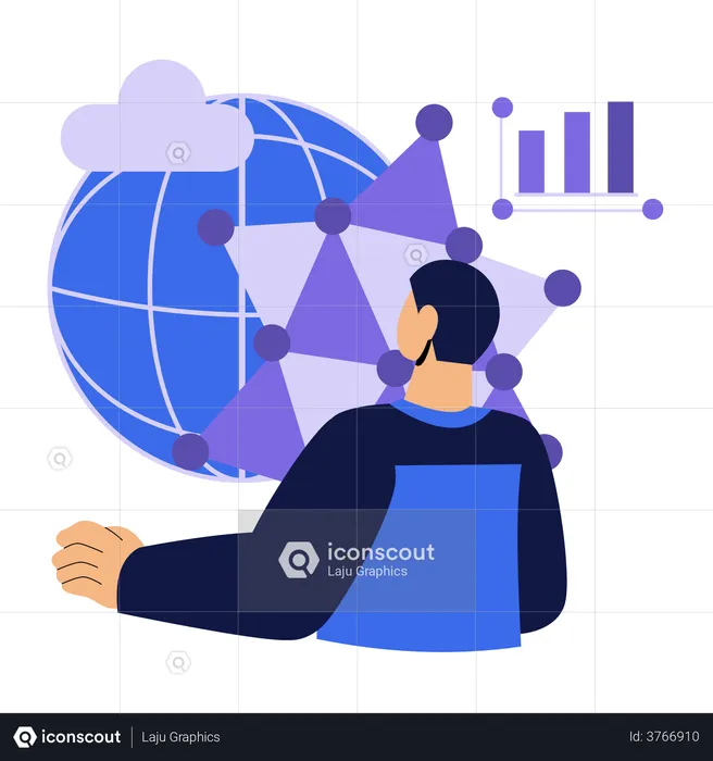 Worldwide business network  Illustration
