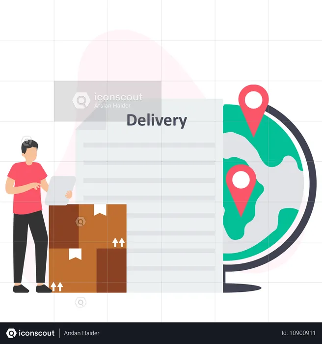 Worldwide delivery service  Illustration