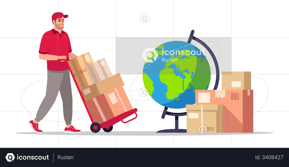 Worldwide shipping service  Illustration