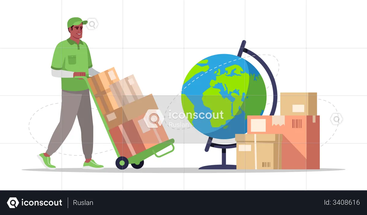 Worldwide shipping service  Illustration