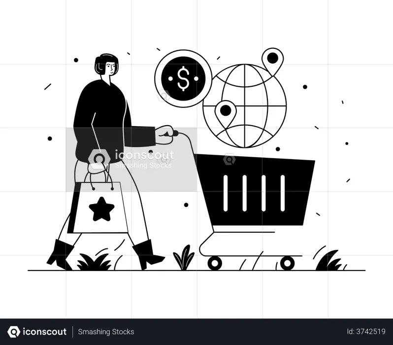 Worldwide Shopping  Illustration