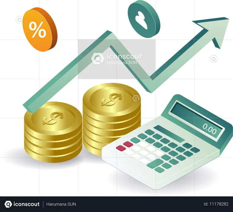 Worm chart analysis of business financial data  Illustration