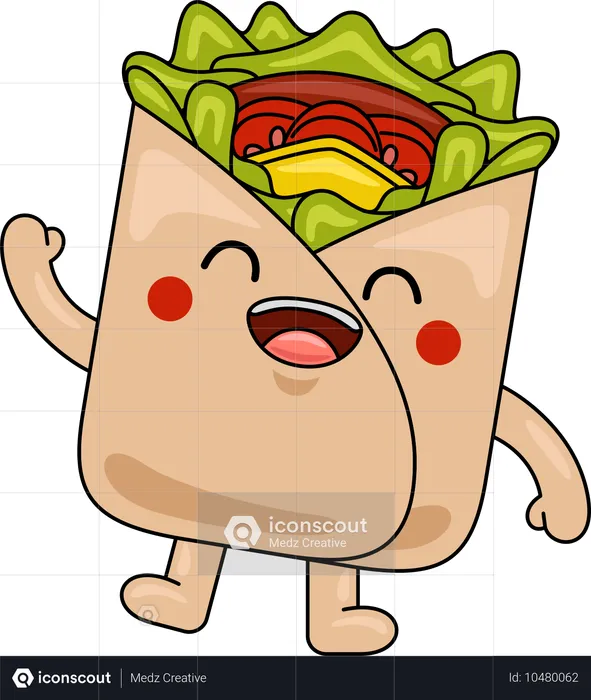 Mascote Wrap dançando  Ilustração