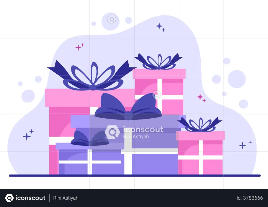 Wrapped Gift Boxes  Illustration