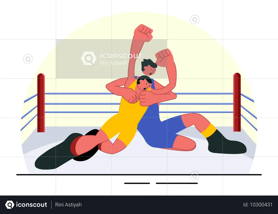 Wrestling-Boxwettbewerb  Illustration