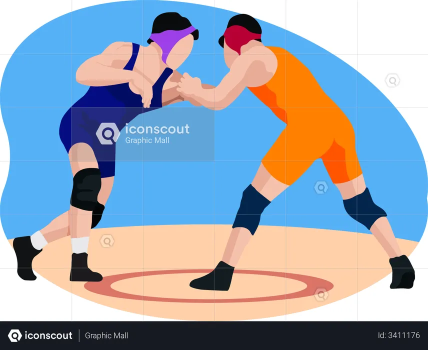 Wrestling Game  Illustration