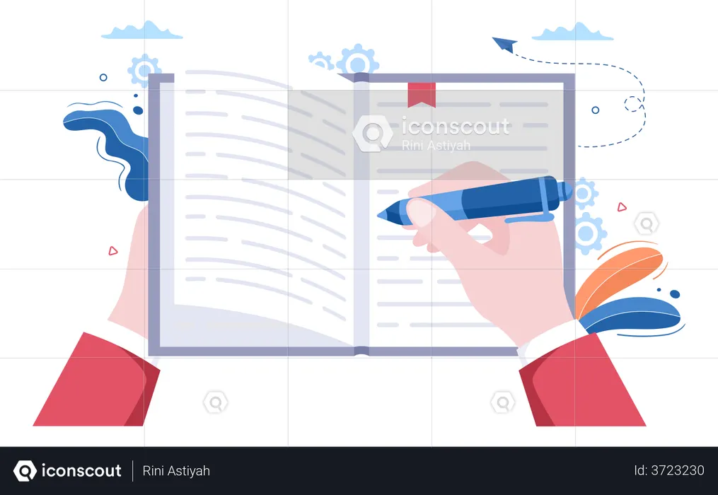 Writing Book  Illustration