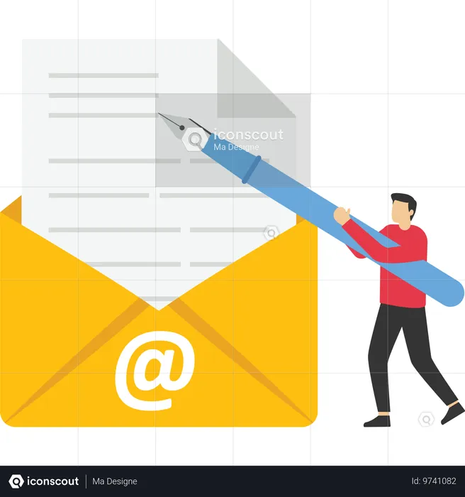 Writing email like professional  Illustration