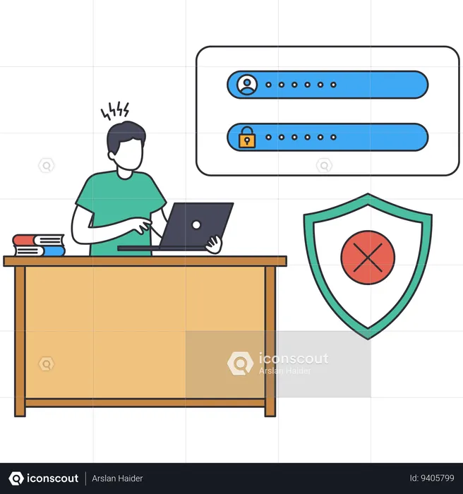 Wrong Password  Illustration