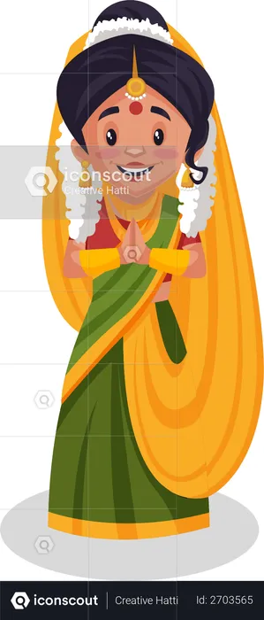 Yashoda maa dans la pose de bienvenue  Illustration