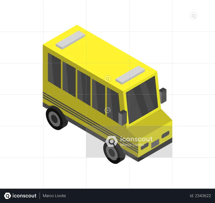 Yellow School Bus  Illustration