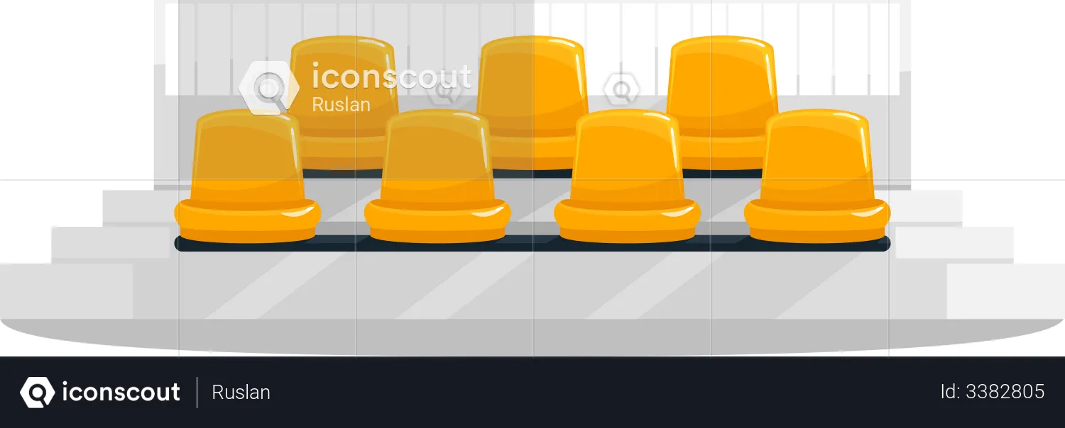 Yellow stadium seats  Illustration