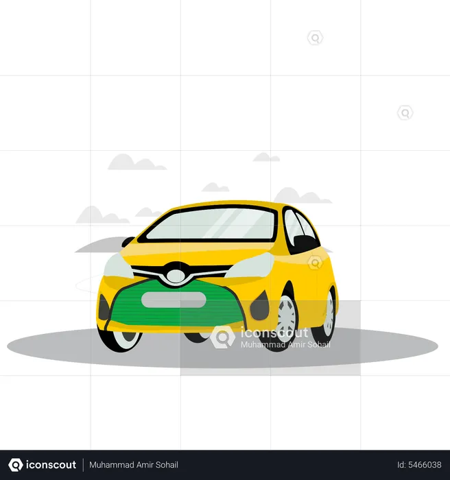 Yellow taxi  Illustration