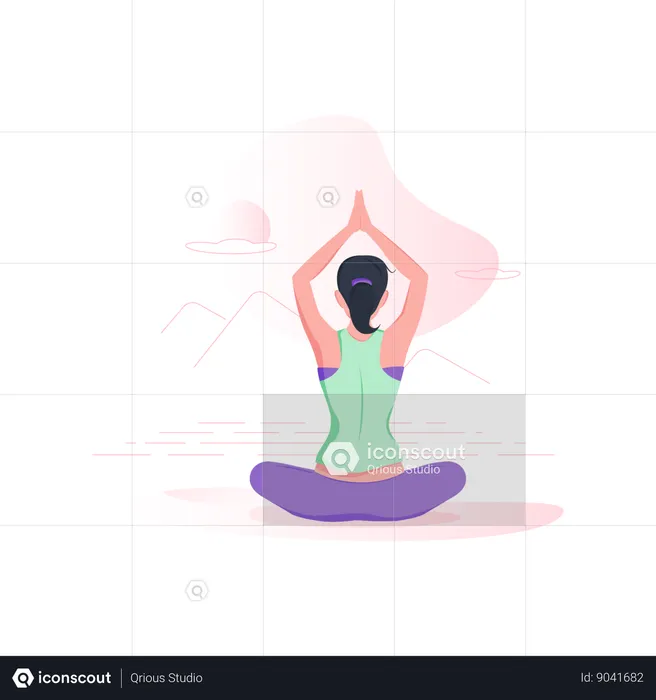 Yoga at sunrise  Illustration