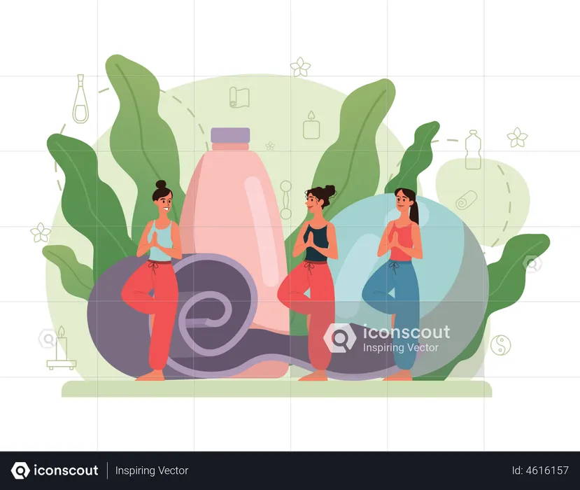 Yoga class  Illustration