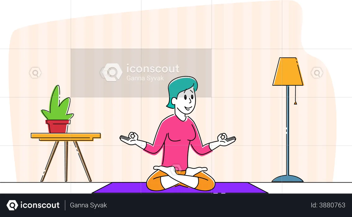 Yoga Class Practice  Illustration