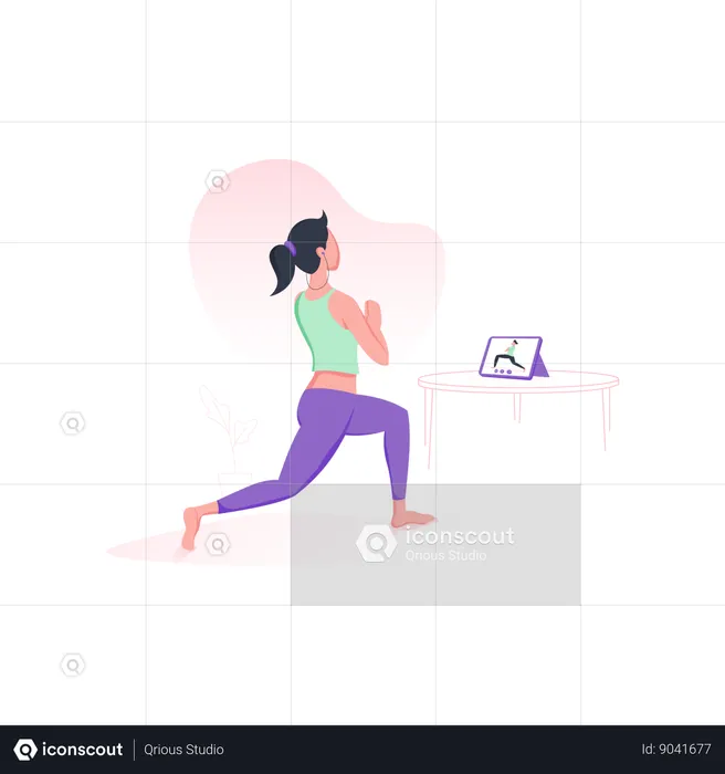 Yoga classes on iPad  Illustration