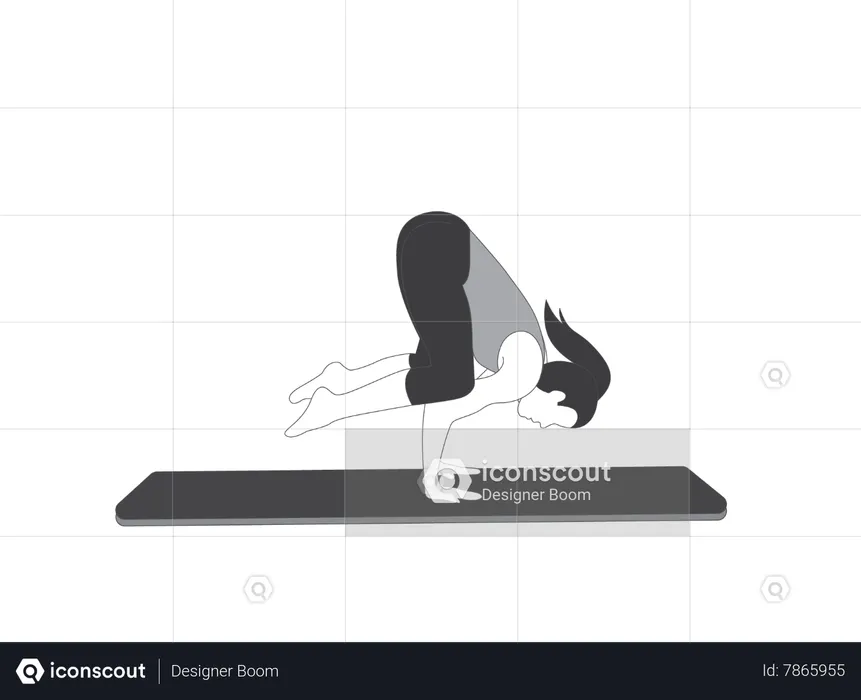 Fille de yoga faisant du bakasana  Illustration