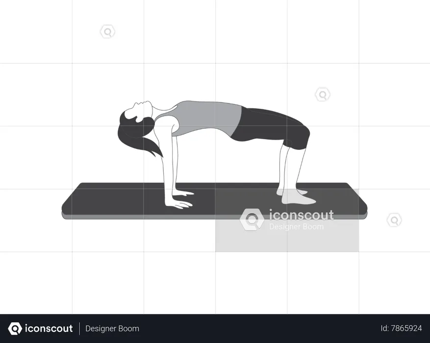 Pose de pont de fille de yoga  Illustration