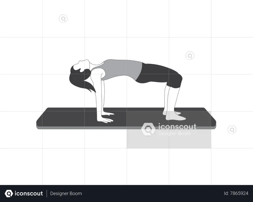 Yoga girl Bridge Pose  Illustration