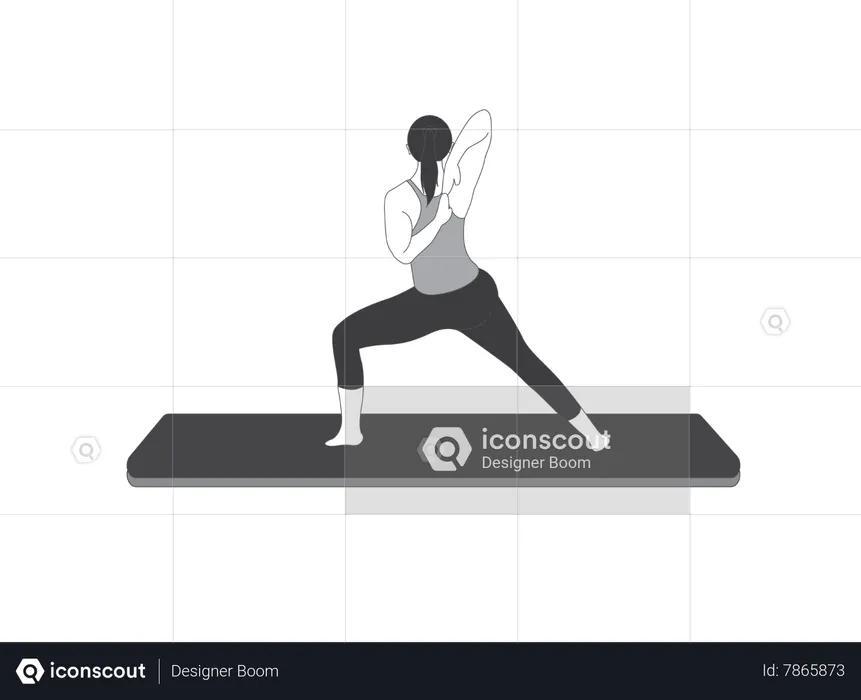 Yoga girl doing body stretching exercise  Illustration