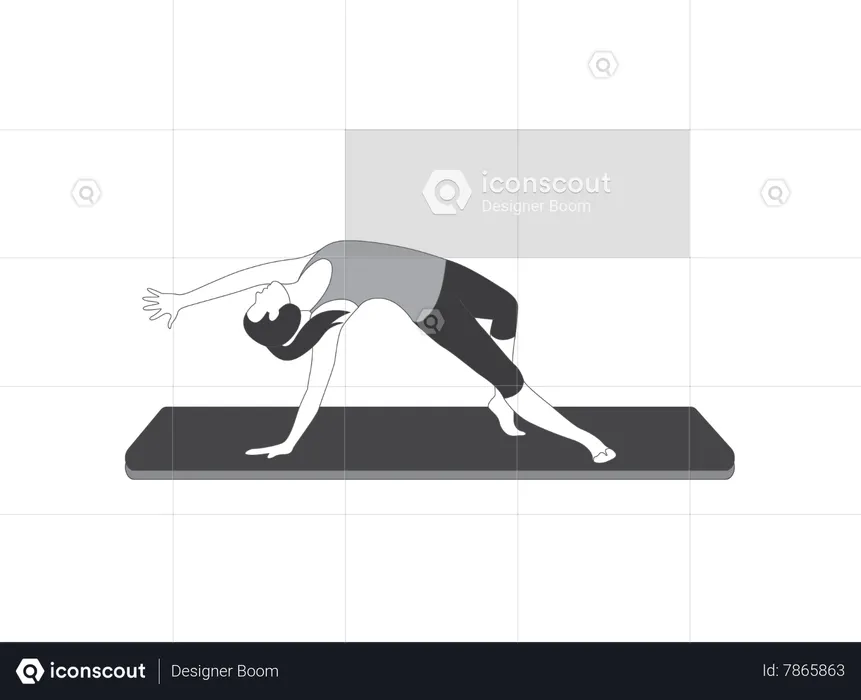 Yoga girl doing camatkarasana  Illustration