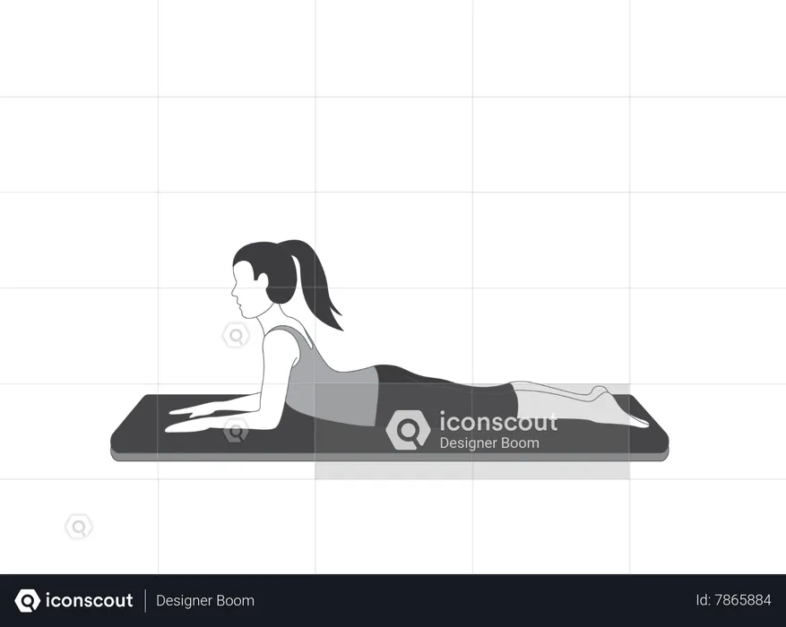 Yoga girl doing Cobra pose  Illustration