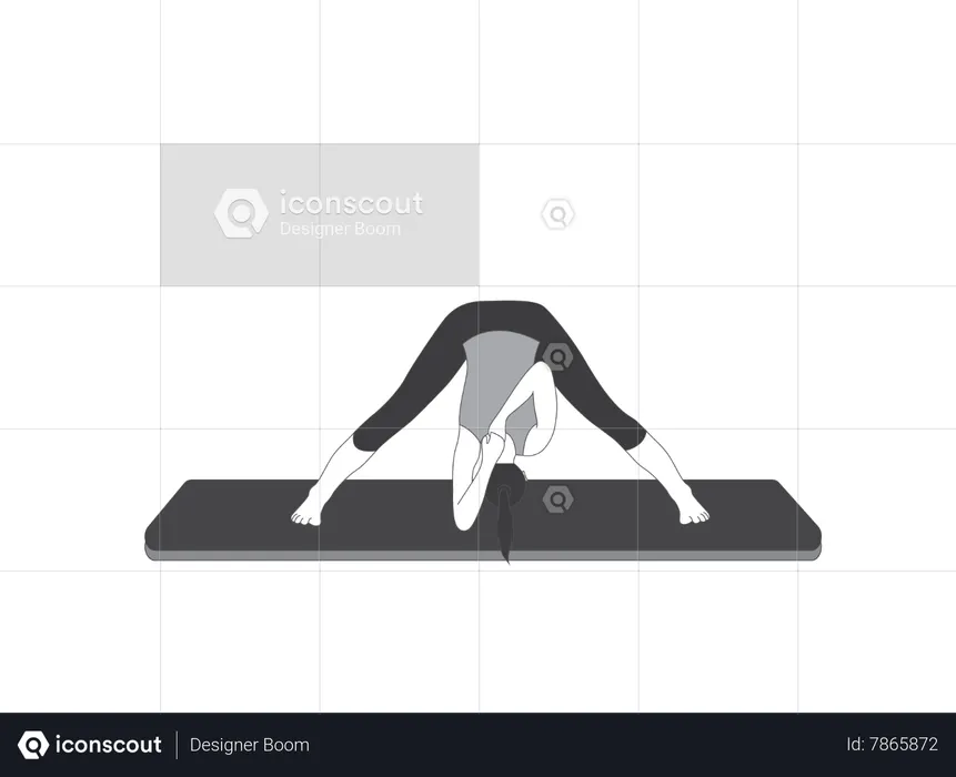 Yoga girl doing down forward pose  Illustration