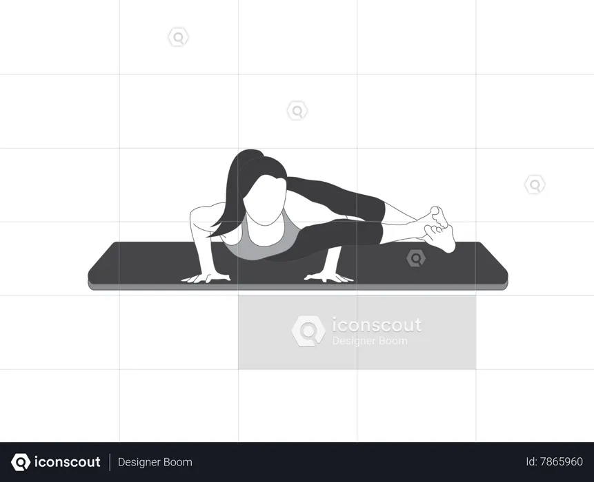 Yoga girl doing Eight Angle Pose  Illustration