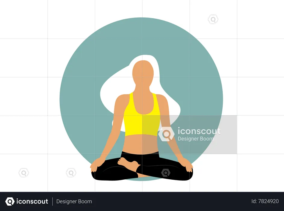 Yoga girl doing Padmasana  Illustration