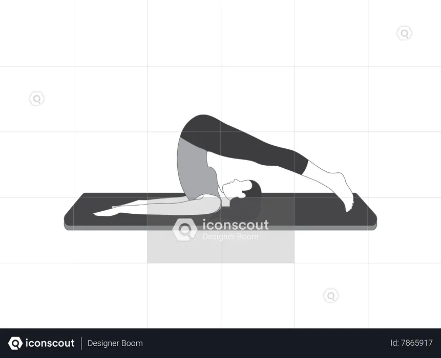 Yoga girl doing Plow pose  Illustration