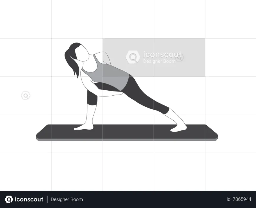 Yoga girl doing Revolved Side Angle  Illustration