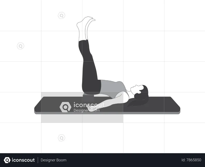 Yoga girl doing sarvangasana  Illustration
