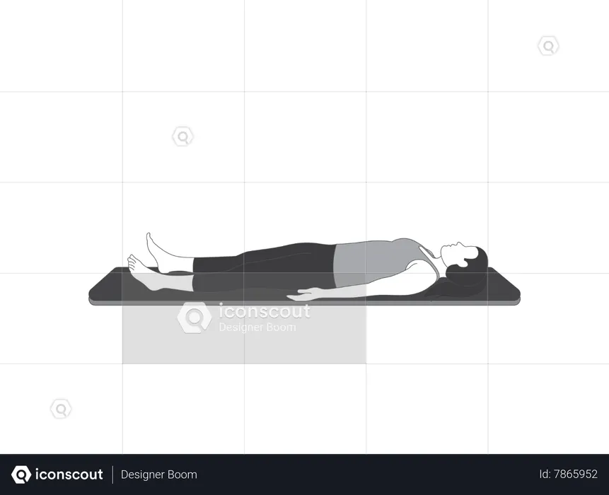 Yoga girl doing Shavasana  Illustration