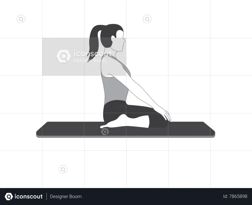 Yoga girl doing vajrasana  Illustration