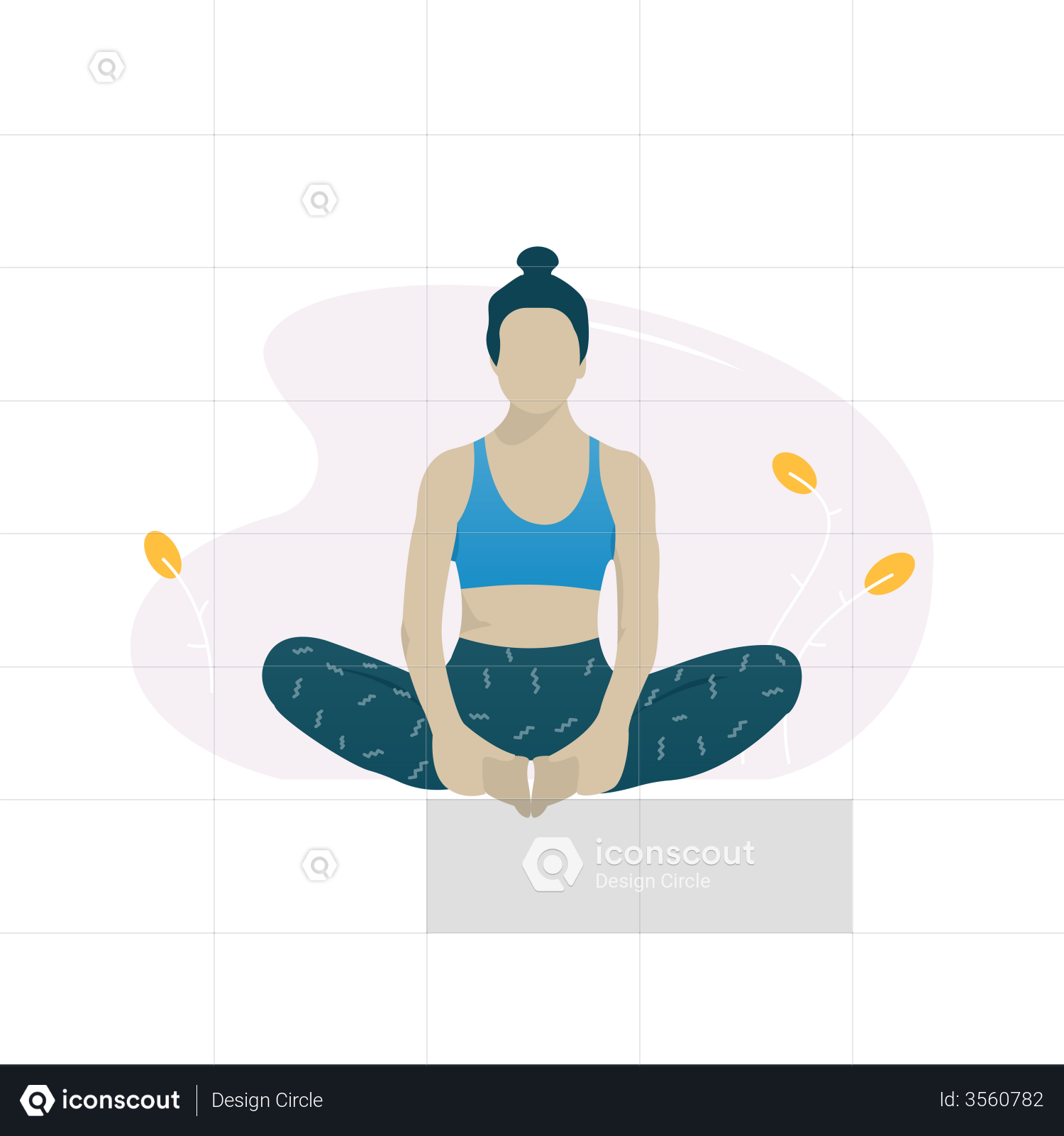 Premium Vector | Contours of women in the yoga poses on a circle  background. trend contemporary.