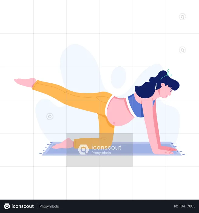 Yoga prénatal pratiqué par une femme  Illustration