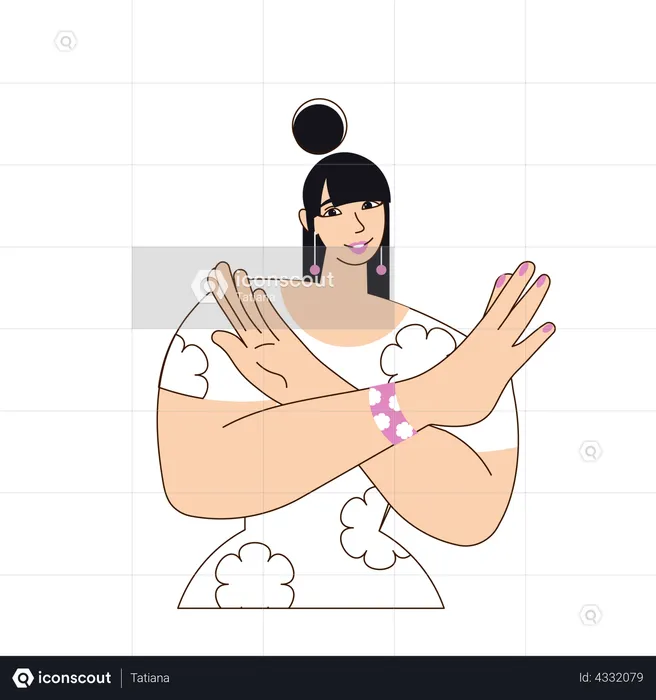 Young Asian woman gesturing Break The Bias  Illustration