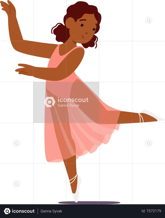 Young Ballerina Girl  Illustration